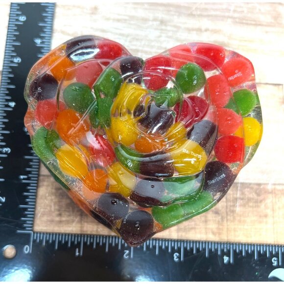 Handcrafted Heart Shaped Jelly Bean Resin Decor Sculpture Art Piece Box - Picture 5 of 5